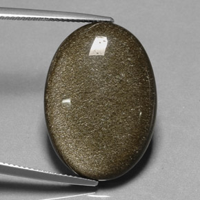 Obsidienne Éclat d'Or naturelle Coupe ovale, 18.91 ct, Opaque