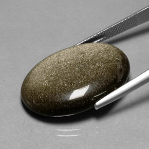 Obsidienne Éclat d'Or naturelle Coupe ovale, 18.91 ct, Opaque