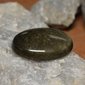 Obsidienne noir naturelle coupe ovale, 26,69 ct, opaque