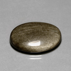 Obsidienne jaune naturelle coupe ovale, 16,44 ct, opaque