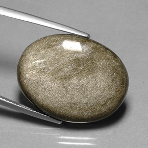 Obsidienne jaune naturelle coupe ovale, 20,04 ct, opaque