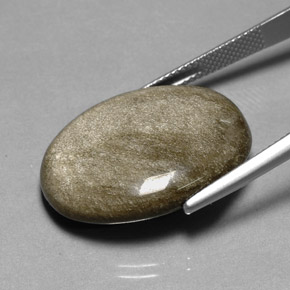 Obsidienne jaune naturelle coupe ovale, 20,04 ct, opaque
