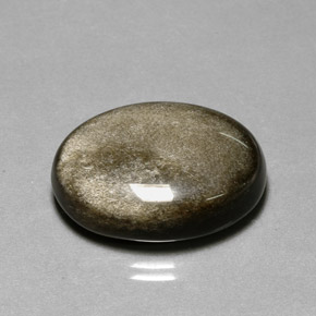 Obsidienne jaune naturelle coupe ovale, 20,50 ct, opaque