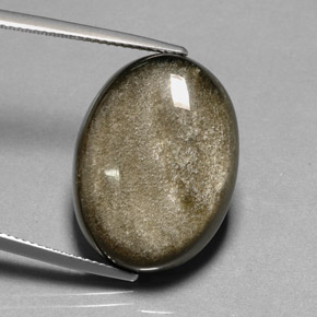Obsidienne jaune naturelle coupe ovale, 20,50 ct, opaque