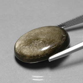 Obsidienne jaune naturelle coupe ovale, 20,50 ct, opaque
