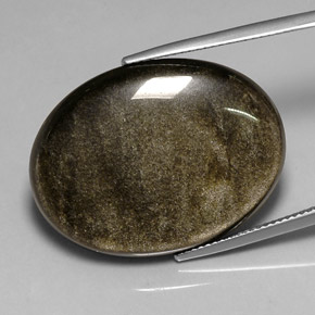 Obsidienne noir naturelle coupe ovale, 26,13 ct, opaque