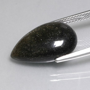 Obsidienne jaune naturelle en forme de poire, 8,26 ct, opaque