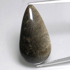 Obsidienne jaune naturelle en forme de poire, 12,96 ct, opaque