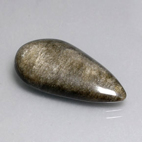 Obsidienne jaune naturelle en forme de poire, 12,96 ct, opaque