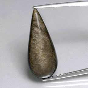 Obsidienne jaune naturelle en forme de poire, 10,83 ct, opaque