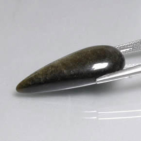 Obsidienne jaune naturelle en forme de poire, 10,83 ct, opaque