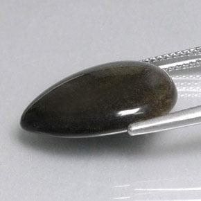Obsidienne noir naturelle en forme de poire, 8,74 ct, opaque