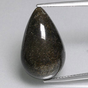 Obsidienne Éclat d'Or naturelle En forme de poire, 11.16 ct, Opaque