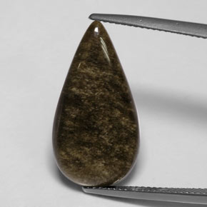 Obsidienne jaune naturelle en forme de poire, 7,72 ct, opaque