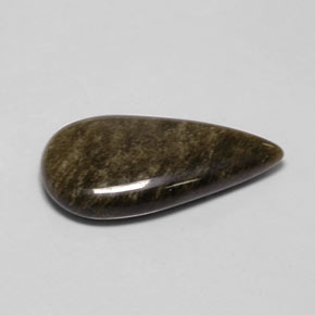 Obsidienne jaune naturelle en forme de poire, 7,72 ct, opaque