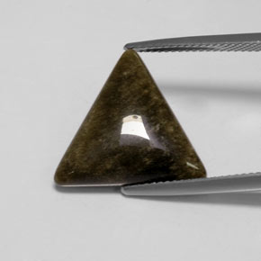 Obsidienne Éclat d'Or naturelle Trillion, 6.22 ct, Opaque