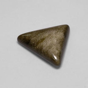 Obsidienne jaune naturelle trillion, 8,68 ct, opaque