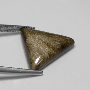 Obsidienne jaune naturelle trillion, 8,68 ct, opaque