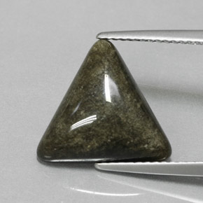 Obsidienne Éclat d'Or naturelle Trillion, 4.65 ct, Opaque