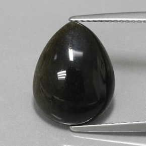 Obsidienne Éclat d'Or naturelle En forme de poire, 5.30 ct, Opaque