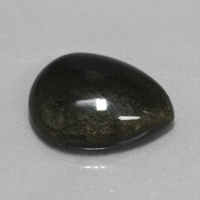 Obsidienne Éclat d'Or naturelle En forme de poire, 5.30 ct, Opaque