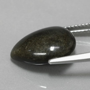 Obsidienne Éclat d'Or naturelle En forme de poire, 5.30 ct, Opaque