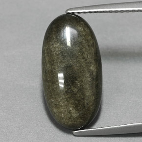 Obsidienne jaune naturelle coupe ovale, 4,73 ct, opaque
