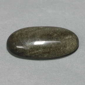 Obsidienne jaune naturelle coupe ovale, 4,73 ct, opaque