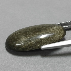 Obsidienne jaune naturelle coupe ovale, 4,73 ct, opaque