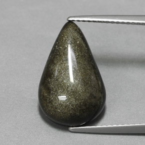 Obsidienne jaune naturelle en forme de poire, 6,97 ct, opaque