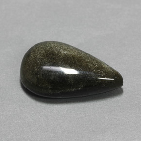 Obsidienne jaune naturelle en forme de poire, 6,97 ct, opaque