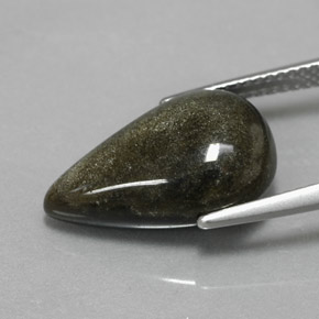 Obsidienne jaune naturelle en forme de poire, 6,97 ct, opaque
