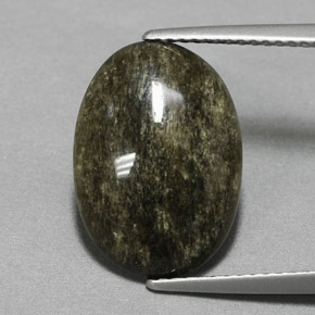Obsidienne Éclat d'Or naturelle Coupe ovale, 4.72 ct, Opaque