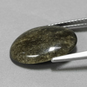 Obsidienne Éclat d'Or naturelle Coupe ovale, 4.72 ct, Opaque