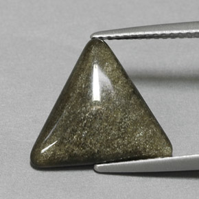 Obsidienne jaune naturelle trillion, 3,29 ct, opaque
