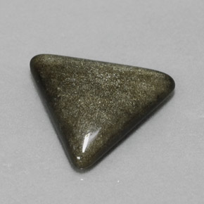 Obsidienne jaune naturelle trillion, 3,29 ct, opaque