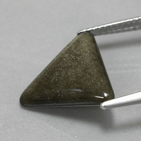 Obsidienne jaune naturelle trillion, 3,29 ct, opaque