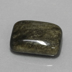Obsidienne jaune naturelle baguette, 3,85 ct, opaque