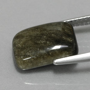 Obsidienne jaune naturelle baguette, 3,85 ct, opaque