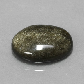 Obsidienne jaune naturelle coupe ovale, 3,01 ct, opaque