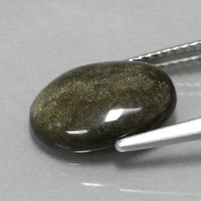 Obsidienne jaune naturelle coupe ovale, 3,01 ct, opaque