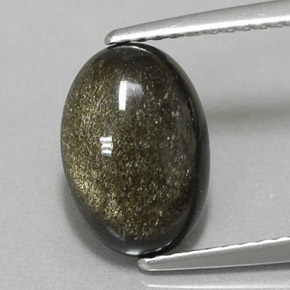 Obsidienne jaune naturelle coupe ovale, 2,56 ct, opaque