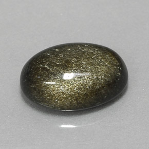 Obsidienne jaune naturelle coupe ovale, 2,56 ct, opaque