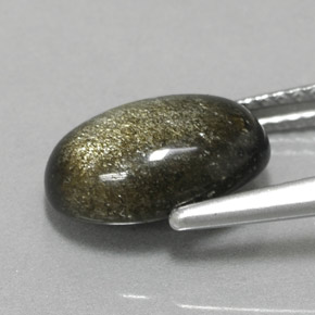 Obsidienne jaune naturelle coupe ovale, 2,56 ct, opaque
