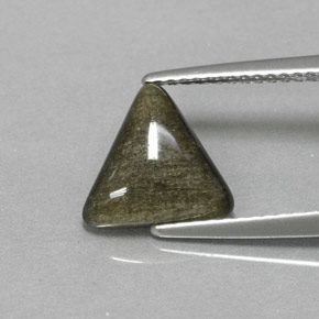 Obsidienne Éclat d'Or naturelle Trillion, 1.67 ct, Opaque