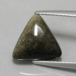 Obsidienne Éclat d'Or naturelle Trillion, 2.99 ct, Opaque