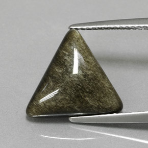 Obsidienne jaune naturelle trillion, 4,05 ct, opaque