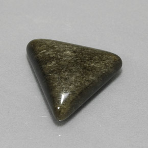 Obsidienne jaune naturelle trillion, 4,05 ct, opaque