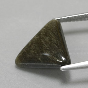 Obsidienne jaune naturelle trillion, 4,05 ct, opaque