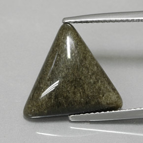 Obsidienne jaune naturelle trillion, 6,16 ct, opaque